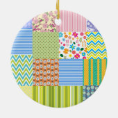 Quilters Patchwork gepersonaliseerd Keramisch Ornament (Achterkant)