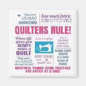 Quilters Rule Funny Quilting Gezegden Magneet (Voorkant)