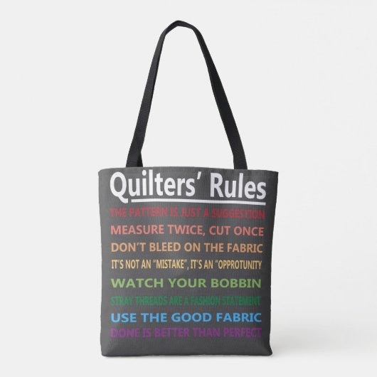 Quilters Rules Draagtas (Achterkant)
