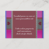 quilter's vreugde visitekaartje (Achterkant)