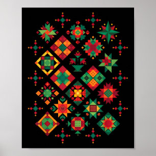 Quilting Block Patroon Quilters Naaien Lovers Quil Poster