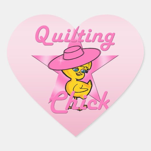 Quilting Chick #8 Hart Sticker (Voorkant)