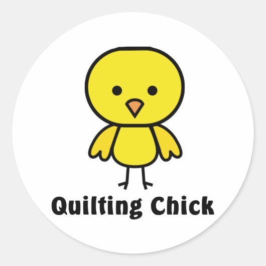 Quilting Chick Ronde Sticker (Voorkant)