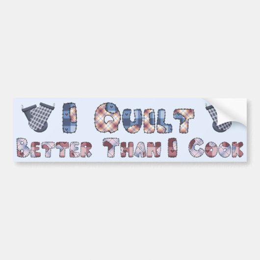 Quilting Cook Bumpersticker (Voorkant)