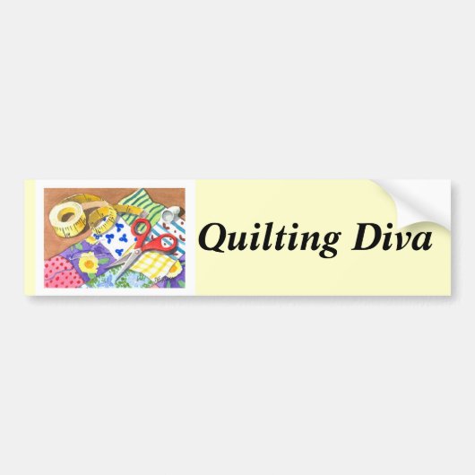 Quilting Diva Bumpersticker (Voorkant)