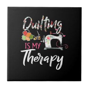 Quilting is mijn therapie Funny Gift Quilting Lo Tegeltje