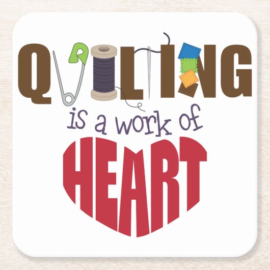 Quilting Vierkante Kartonnen Onderzetter (Voorkant)