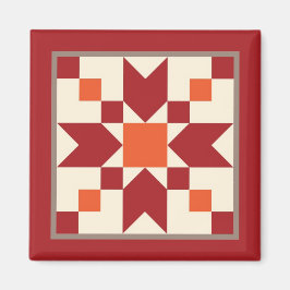 Quiltmagneet - Stapstenen (kalkoenrood) Magneet