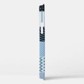 Quiltontwerp, geometrische patchwork, blauwe tinte Case-Mate iPhone case (Achterkant / Rechts)