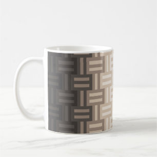Quiltpatroon in warme neutrale tinten koffiemok