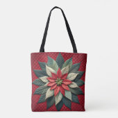 Quiltpatroon Poinsettia rood Draagtas (Achterkant)