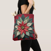 Quiltpatroon Poinsettia rood Draagtas (Dichtbij)