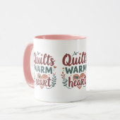 "Quilts Warm The Heart" Gezellige Quilting Cottage Mok (Voorkant links)