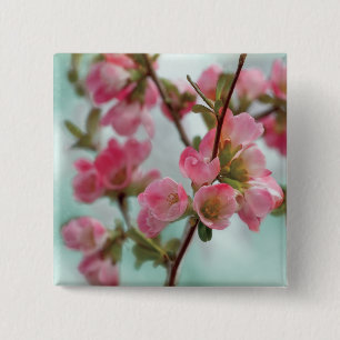 Quince Blossom Vierkante Button 5,1 Cm
