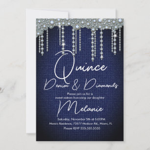 Quince Denim Diamanten Edelstenen Parels Chic Kaart