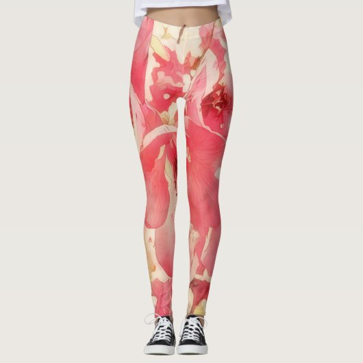 Quince Spring Blossom Flower Art Leggings (Voorkant)