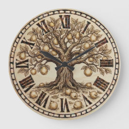 Quince Tree Wall Clock – Vintage Nature decor  Grote Klok