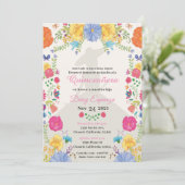 Quinceañera Invitation multi color, flowers (Staand voorkant)