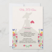 Quinceañera Invitation multi color, flowers (Achterkant)