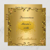 Quinceañera 15 Anniversaire Invitation Or (Devant / Derrière)