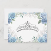 Quinceañera 15 Anos Dusty Blue Save the Date Bedankkaart (Achterkant)