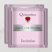 Quinceañera, 15 ans, Invitation enregistrer la dat (Devant / Derrière)