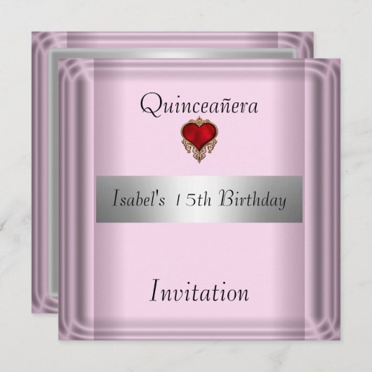 Quinceañera, 15 ans, Invitation enregistrer la dat (Devant / Derrière)