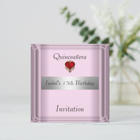 Quinceañera, 15 ans, Invitation enregistrer la dat (Debout devant)