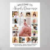 Quinceañera 15 Fotocollage Verjaardag Welkom Poster (Voorkant)