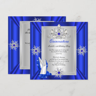 Quinceanera 15 Koninklijke Blauwe Heels Kaart