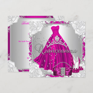 Quinceanera 15e 15e Birthday Pink Dress Shoes Kaart
