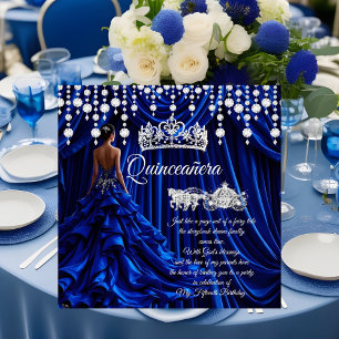 Quinceanera 15e Koningsblauwe Koets Tiara Kaart
