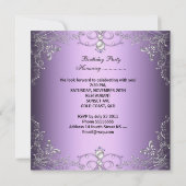 Quinceanera 15e Lila Paars Kaart (Achterkant)