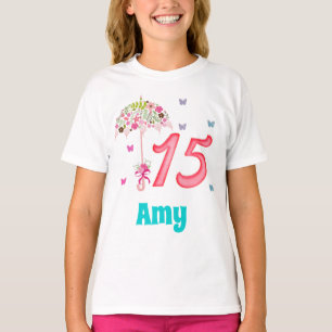 Quinceanera 15e verjaardag 15 jaar oud t-shirt