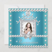 Quinceanera 15e verjaardag Blauwgroen Blauw Kaart (Voorkant)