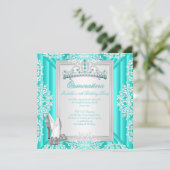 Quinceanera 15e verjaardag Blauwgroen Blauw Kaart (Staand voorkant)