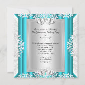 Quinceanera 15e verjaardag Glitter Blue Shoes Kaart (Achterkant)