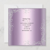 Quinceanera 15e verjaardag Lila roze zilver ster Kaart (Achterkant)