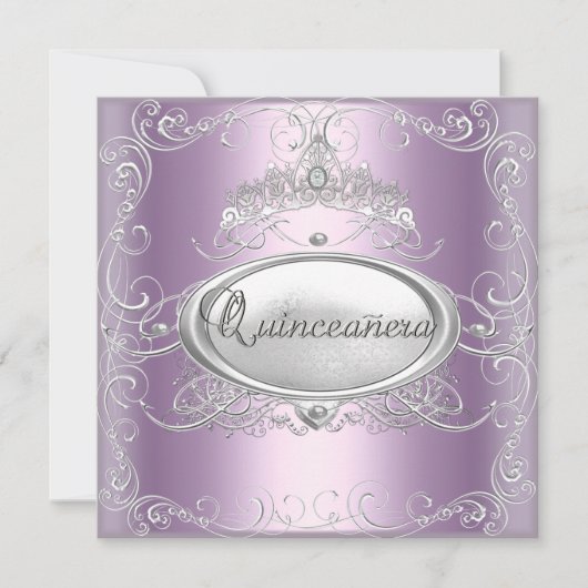 Quinceanera 15e verjaardag Lila roze zilver ster Kaart (Voorkant)