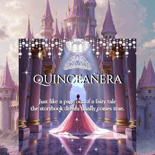 Quinceanera 15e Verjaardag Paleis Paars Roze Kaart