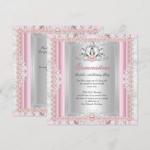 Quinceanera 15e Verjaardag Parel Licht Roze Kaart