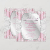 Quinceanera 15e verjaardag Partij lichtroze wit Kaart (Voorkant / Achterkant)