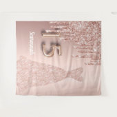 Quinceanera 15e verjaardag roos goud glitter roze wandkleed (Voorkant (horizontaal))