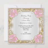 Quinceanera 15e verjaardag Zachte witte roze Kaart (Achterkant)