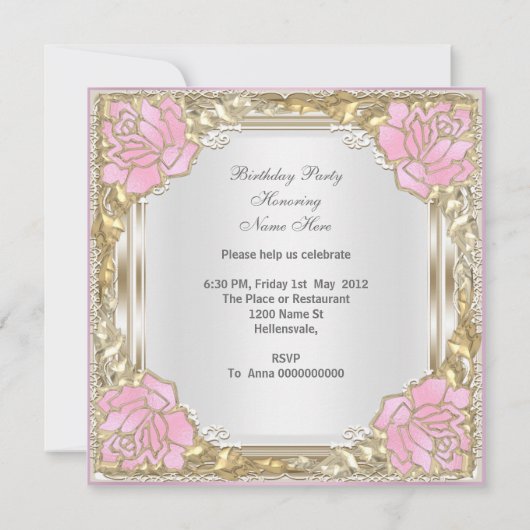 Quinceanera 15e verjaardag Zachte witte roze Kaart (Achterkant)