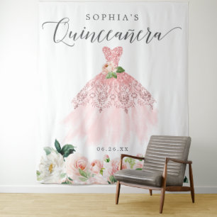 Quinceanera 15e verjaardagsfeest decoratie achterg wandkleed