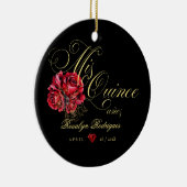 Quinceanera 15e verjaardagsfeest gepersonaliseerd keramisch ornament (Rechts)