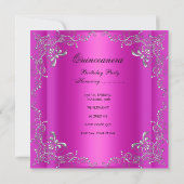 Quinceanera 15e Verjaardagsfeest Masquerade Roze Kaart (Achterkant)