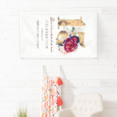 Quinceañera 15e verjaardagsfeestje Bourgogne Rode  Spandoek (Insitu)