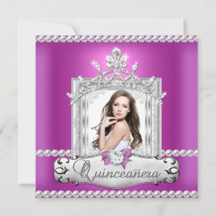 Quinceanera 15e verjaardagsfeestje Roze Tiara Kaart